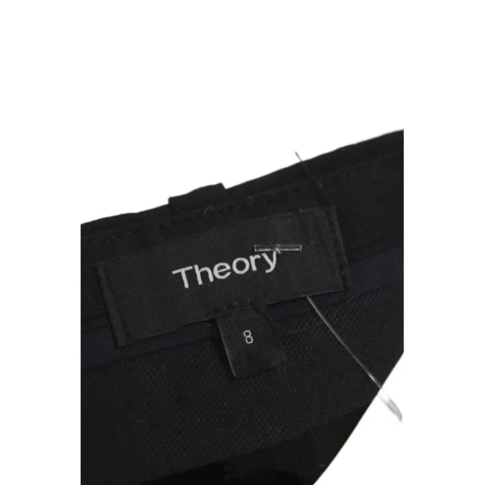 Theory Unisex Ankle Dress Pants Black Virgin Wool Size 8